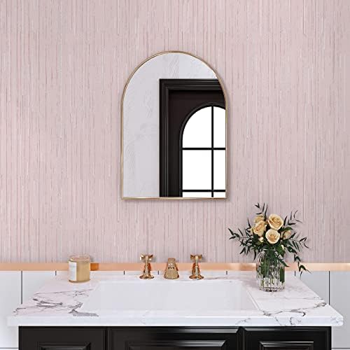 VaryPaper 32''x118'' Pink Grasscloth Peel and Stick Wallpaper Pink Contact Paper - Image 2