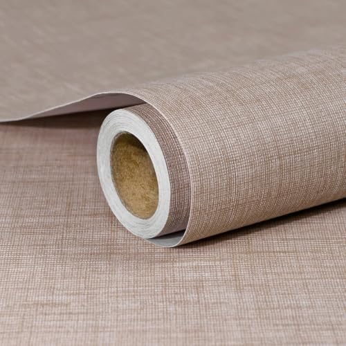 Yun-aeon Cinnamon Grasscloth Peel and Stick Wallpaper Texture Contact Paper by YUN-aeonPeelandStickWall