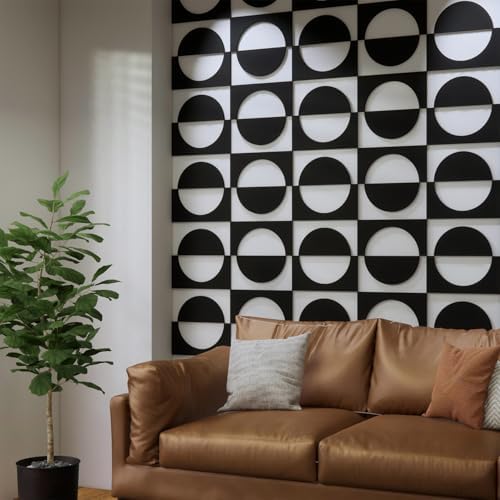 Decorative Modular Fretwork 3D Wall Panels, Half Circle Black by Unknown