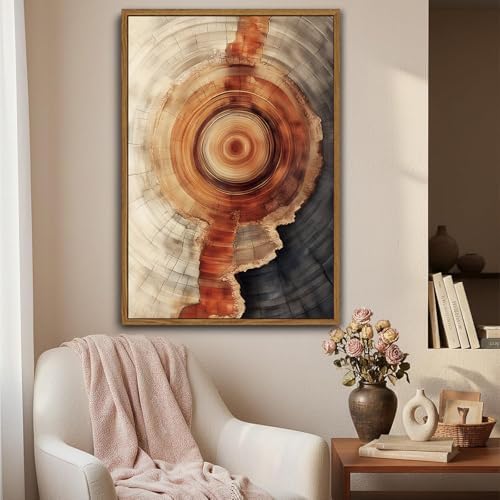 Tree Ring Wall Art Framed, Modern Nature Decor - Image 3