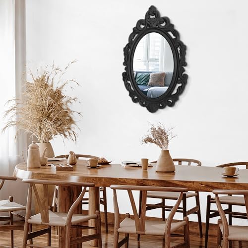 Rustic Vintage Wooden Hanging Oval Mirror - Image 7