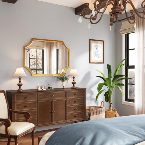 Kelly Miller 20"x28" Gold Foil Metal Scalloped Decorative Wall Mirror - Image 5