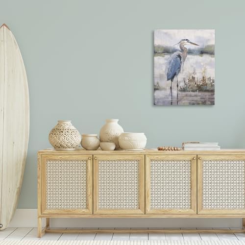 Stupell Industries Coastal Sea Heron Nautical, 24 x 30 Inch Canvas Wall Art - Image 3