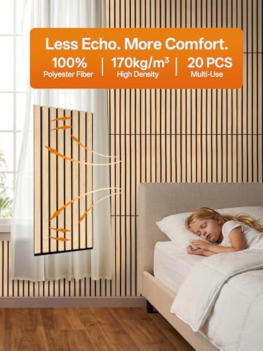 UPICK Wood Slat Acoustic Wall Panels 24" x 12", 20 Pack, 38.75 sq ft - Image 3