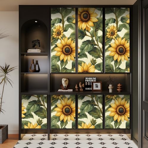 Sunflower Watercolor Wallpaper Peel and Stick 17.3"x78.7" Non-Woven Fabrics - Image 6