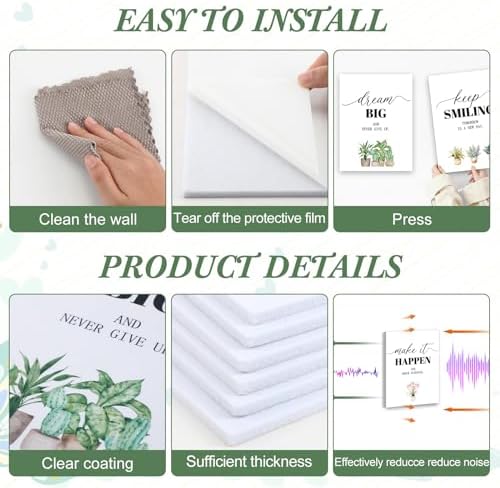 Coume 6 Pack Sound Absorbing Wall Art 12" x 16" Panels, Plant Style - Image 3