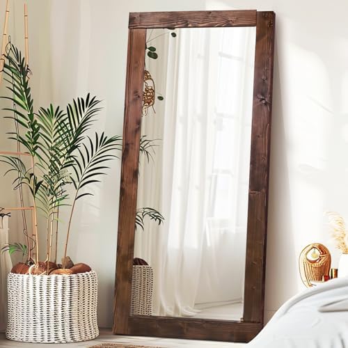 71x32in Full Length Mirror, Solid Wood Convex Frame - Image 6