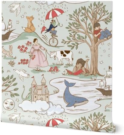 Spoonflower Whimsical Fairytale Peel and Stick Wallpaper by Spoonflower