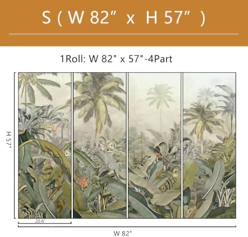 Tropical Rainforest Plant Leaves Palm Tree wall Mural Peel and Stick - Image 4