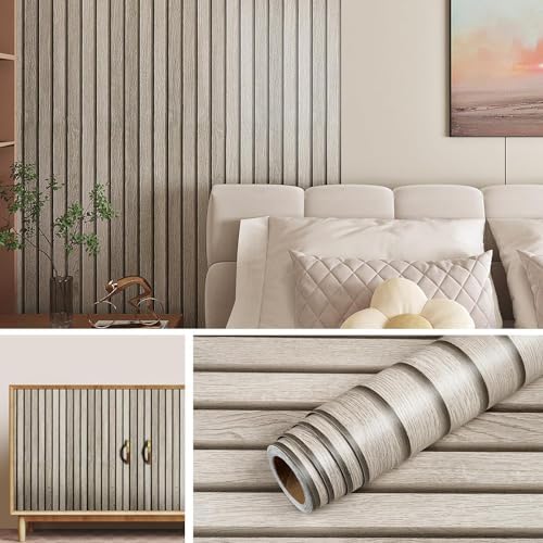Livelynine 15.8x394 Inch 3D Wood Slat Wallpaper by Livelynine