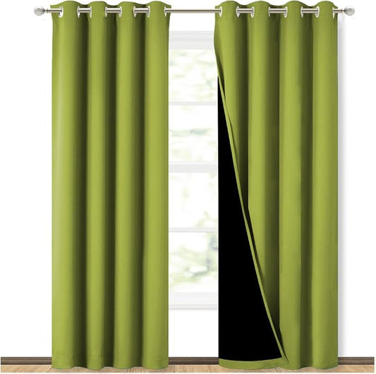 NICETOWN 100% Blackout Curtains 84 inches Long, Fresh Green, 52 inches Wide by NICETOWN