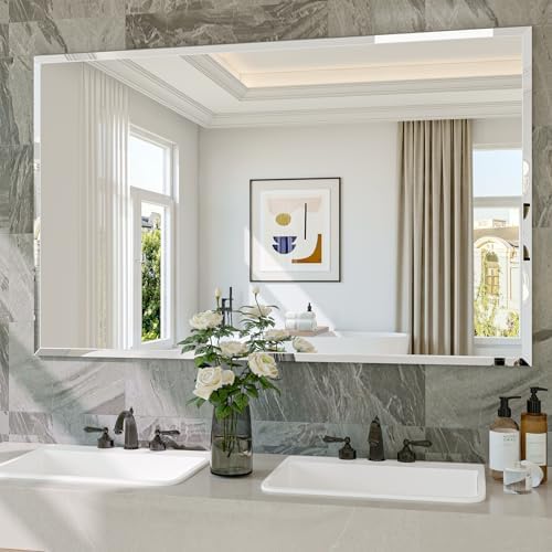 Frameless Bathroom Mirror by Unknown