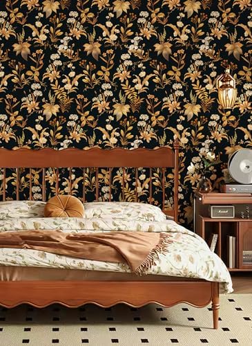 Simon&Siff Vintage Floral Peel and Stick Wallpaper 17.3" x 120" - Image 2