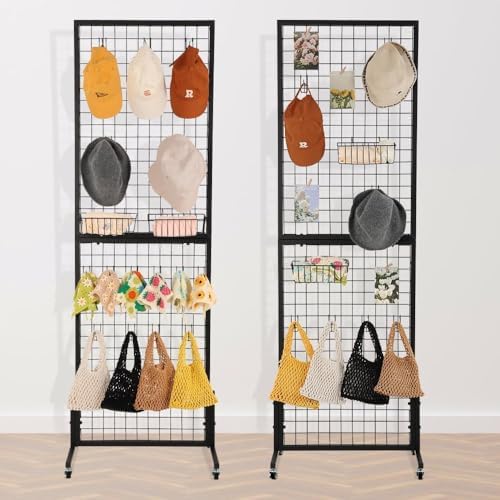 2 Packs 1.8' x 5.7' Grid Wall Panels Standing Wire Grid, Display Rack - Image 2