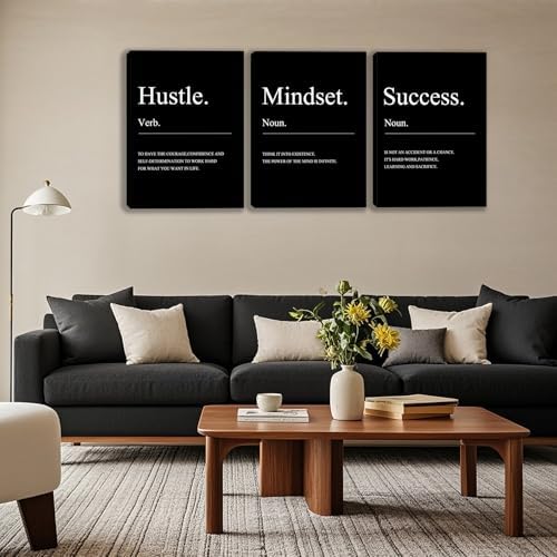 3 Panel Print Canvas Wall Art Motivational Office Wall Decor Painting - Image 5
