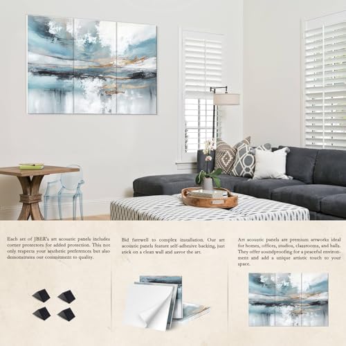 JBER 6 Pack Art Acoustic Panels 72" x 48", Lake of the Sky - Image 4