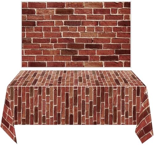 Chuangdi 2Pcs 4.5 x 9ft Brick Stone Backdrop Wallpaper Tablecloth by Chuangdi