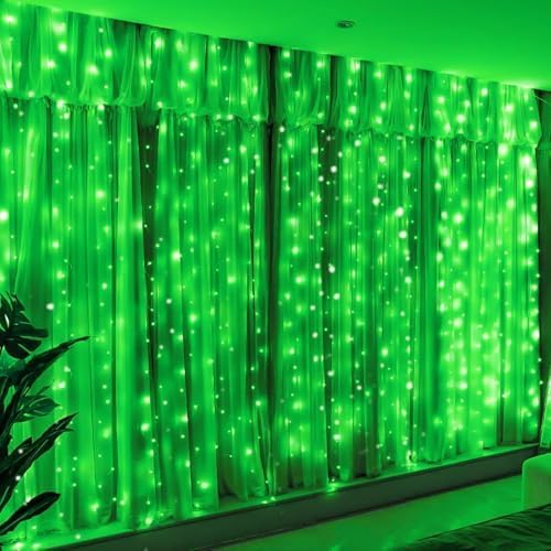 HXWEIYE 300LED Fairy Curtain Lights, 9.8x9.8Ft USB, 8 Modes & Timer by LightUpYourHomewHXWEIYE