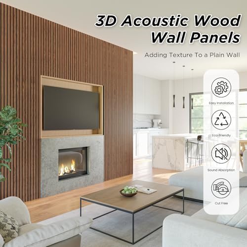 SMARTSTANDARD 4 Pack 105.9" x 12.6" Wood Slat Wall Panels, Classic Brown - Image 4