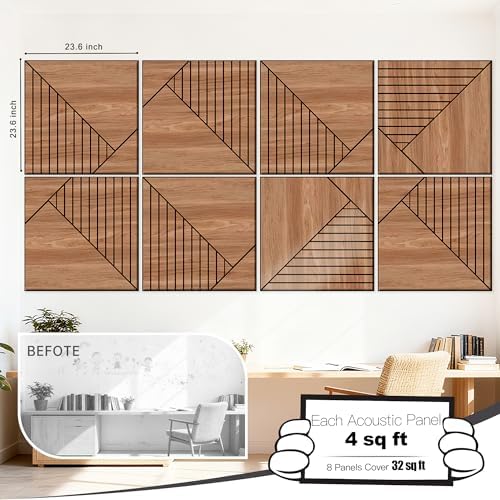Mollywell Acoustic Wall Panels, 8 Pack, 23.6x23.6 in - Image 2