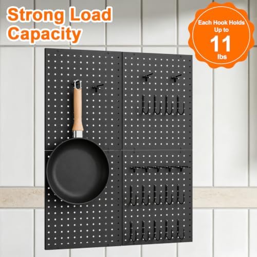 Hencawima Wall Mounted Peg board, 4 Pack Pot and Pan Organizer - Image 4
