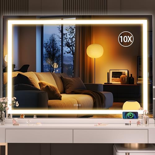 Hasipu Vanity Mirror with Lights, Lighted Makeup Mirror with Dimmable 3 Modes by Whatssuitableisthebest