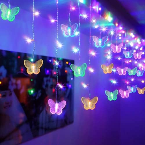 120 LED 20FT Butterfly Curtain Fairy Lights USB Pluged by SunKite