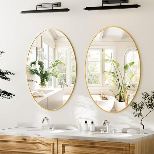 Koonmi Gold Oval Bathroom Mirror - Image 6