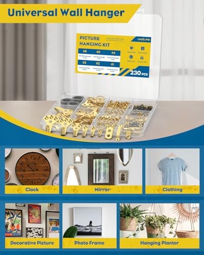 Uniclife 230 Pcs Heavy Duty Picture Hanging Kit, Picture Hanging Hooks - Image 6