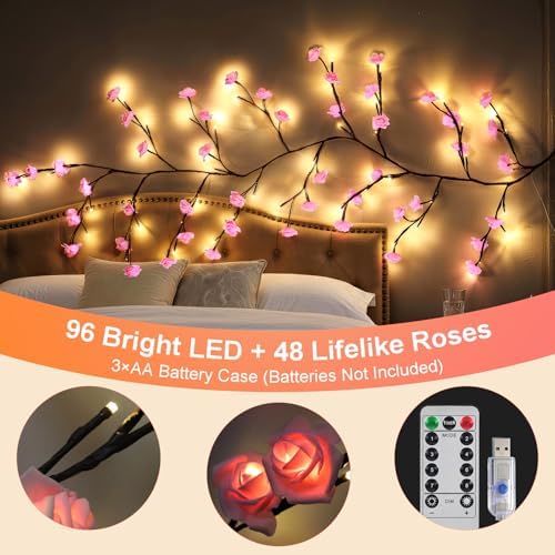 USB Powered Rose Willow Vine Lights - Image 2