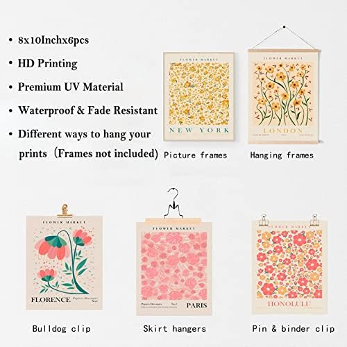 Flower Market Poster Set of 6, Abstract Flower Market Wall Art Prints, Vintage - Image 6