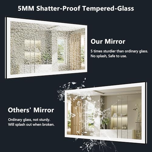 60x38 LED Bathroom Mirror with Lights - Image 7