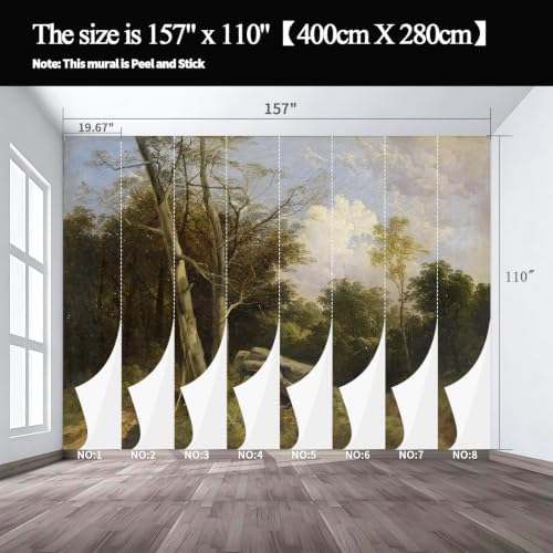 A 19th century classical realistic landscape oil painting style self-adhesive - Image 3