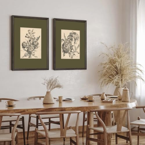 Flower Sketch Wall Art Sage Green Floral Canvas Poster Vintage Botanical Wall - Image 6