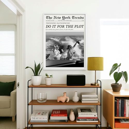 Trendy Newspaper Canvas Wall Art 8x12in White Framed Black And White Prints - Image 5