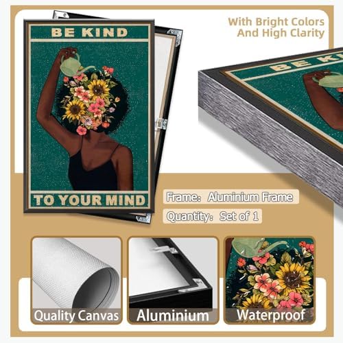 Dcvjiy Retro Be Kind To Your Mind Poster Fashion Black Girl Wall Art Lose Your - Image 2