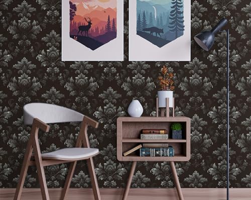 FLFK Dark Floral Wallpaper Peel and Stick 16" x 384" - Image 4