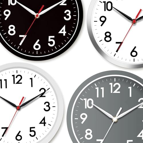 AKCISOT 8 Inch Wall Clock, Silent Battery Operated Analog Clock - Image 4