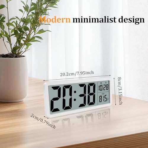 Silent Digital Wall Clock with Temperature Display, Versatile Two Power Mode - Image 2