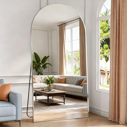 Arched Floor Mirror 78“x38 Silver Arch Full Length Mirror - Image 5