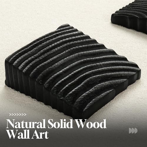 3D Modern Abstract Wall Art for Living Room, Wood Textured Artwork for Wall - Image 3