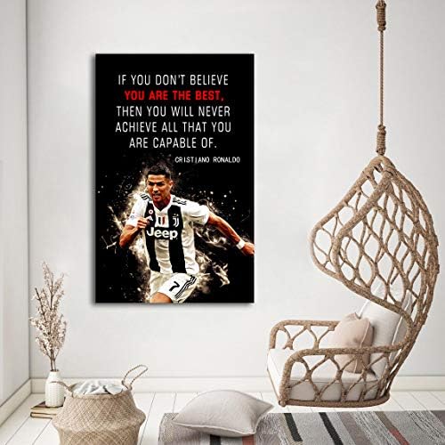 AMART SUN Football Sports Decor • Superstar Quote Poster Inspirational Canvas - Image 5