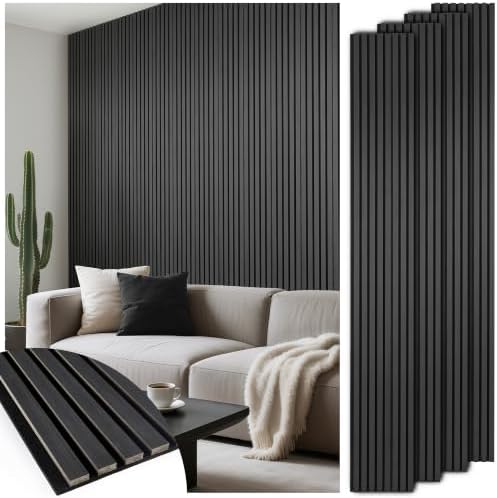 4 Pack 108’’x12.6’’ Fluted Acoustic Wood Slat Wall Panels by LARWORKS