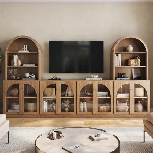 BELLEZE Bijou 126" Wall Unit 6-Piece Modular TV Stand by BELLEZE