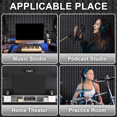 Foneso 12 Pack Sound Proof Foam Panels - Image 4