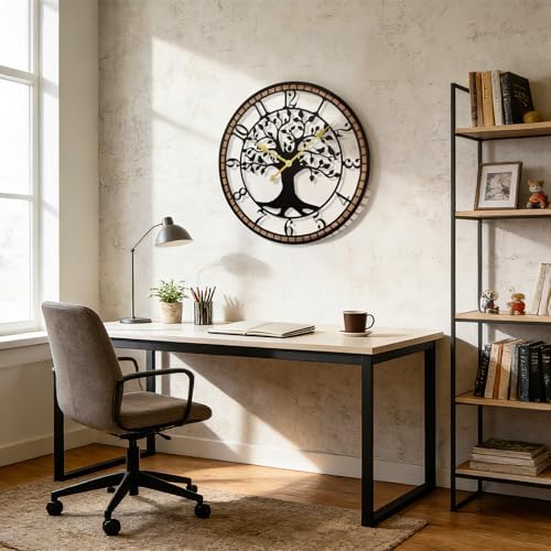 32" Farmhouse Bird Branch Wall Clock - Image 6