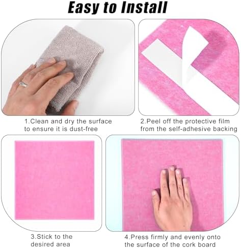 Large Cork Board 36" x 24", 6 Pack Felt Bulletin Board, Pin Boards - Image 4