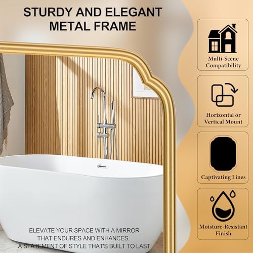 Ferytange 28"x36" Gold Bathroom Mirror - Image 5
