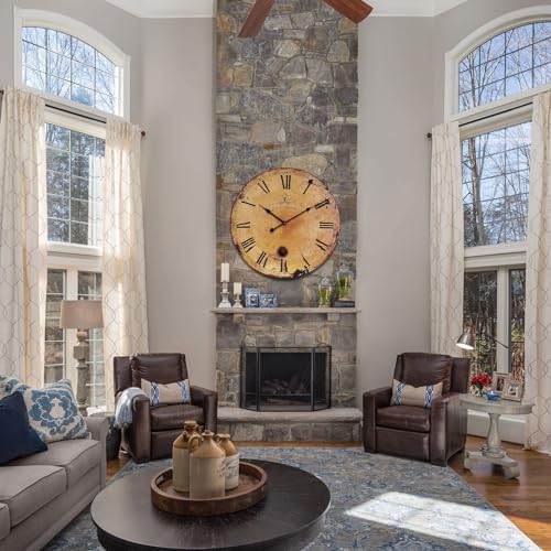 24 Inch Vintage Rustic Clock Silent Large Wall Clock - Image 5