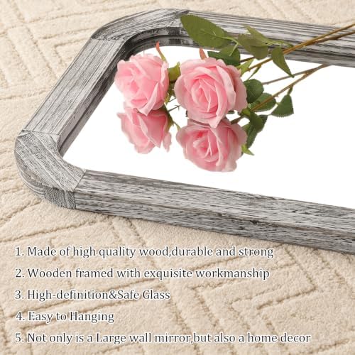 AAZZKANG Rectangle Mirror Full Length Large Wall Hanging Mirrors 43"x14" - Image 3